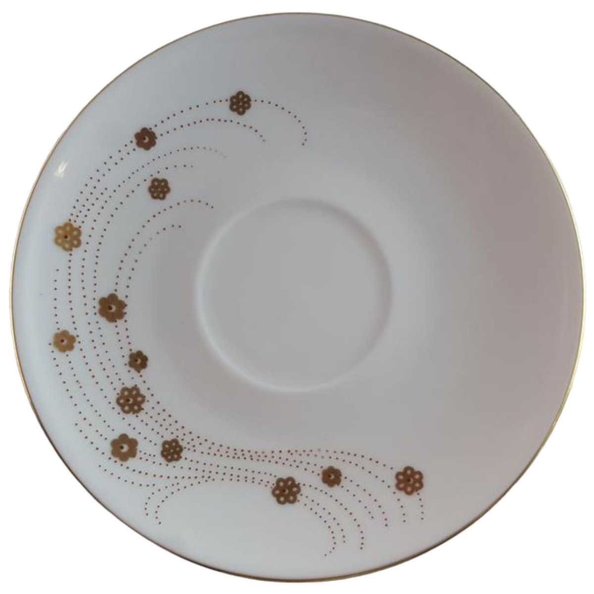 Untertasse für Kaffee 14,6 cm Graf von Henneberg Goldblummchen Rotpunkte gebraucht - gut