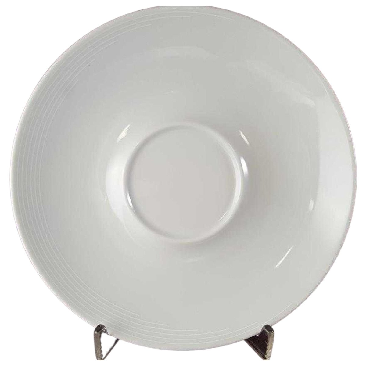 Untertasse für Suppe Seltmann Weiden Vohenstrauß weiße Streifen Weiß