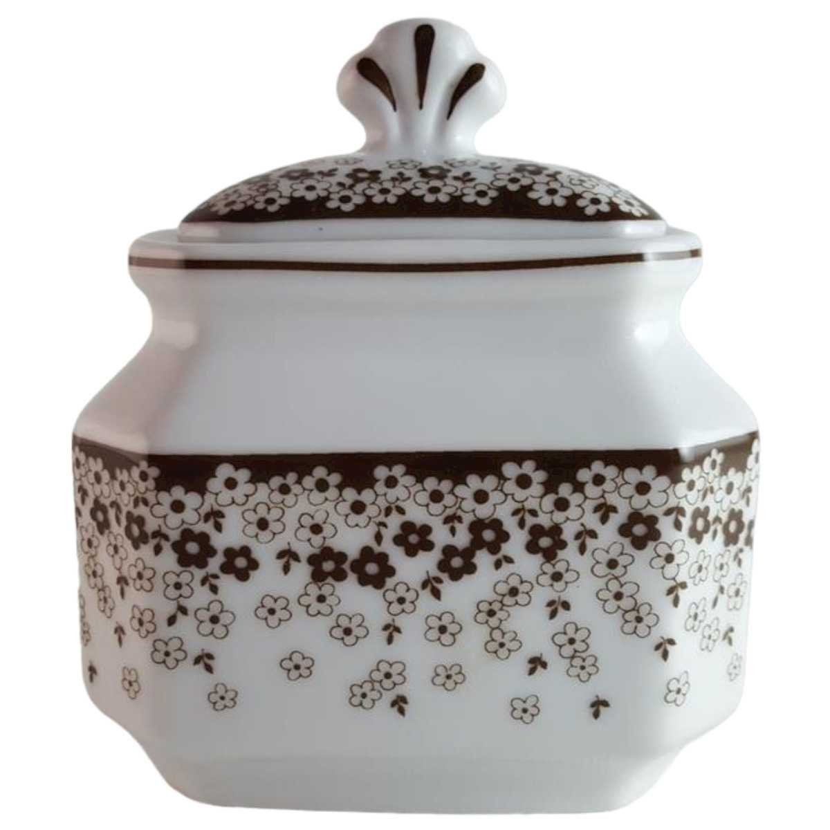 Zuckerdose Arabella Atelier Blumendekor braun Blumen gebraucht - sehr gut