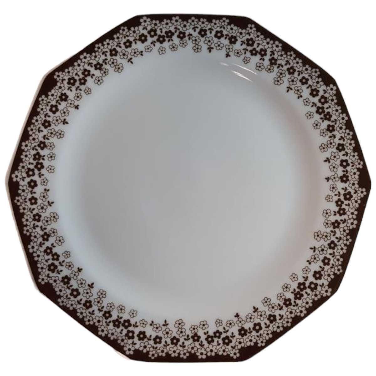 Kuchenteller Dessertteller Frühstücksteller 19,6 cm Arabella Atelier Blumendekor braun Blumen gebraucht - gut