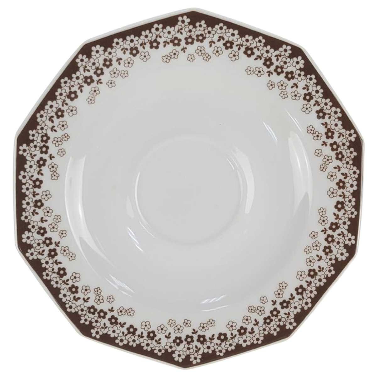 Untertasse für Kaffee 15,4 cm Arabella Atelier Blumendekor braun Blumen gebraucht - gut