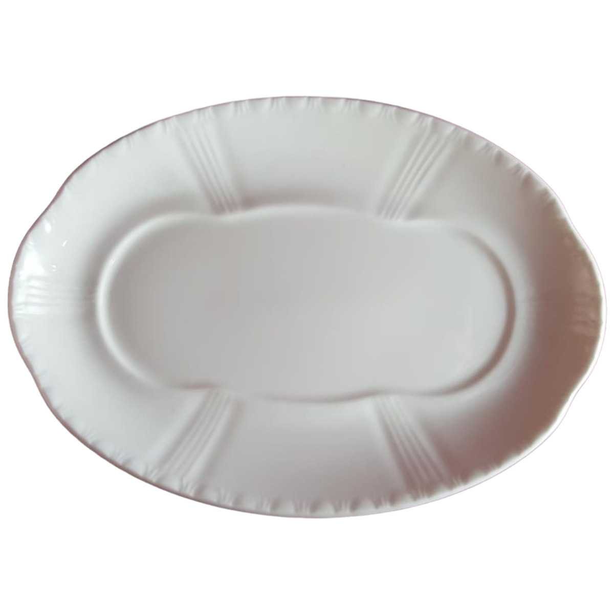 Teller Unterteller für Sauciere Serviertablett klein Formano Unbekannte Formen Windsor Weiß Relief Bordüre gebraucht - neuwertig