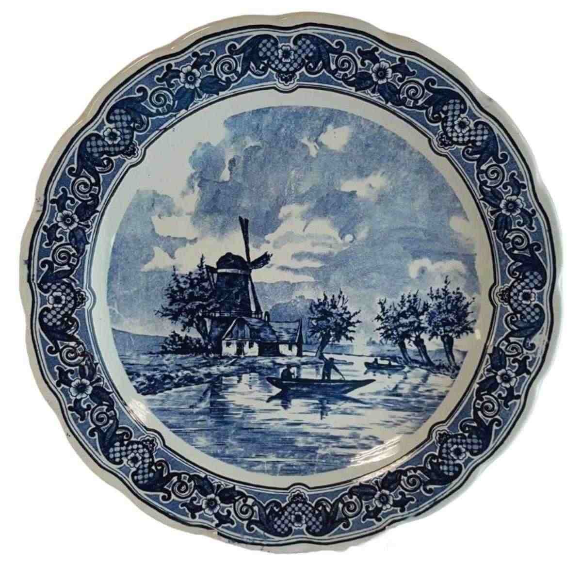 Wandteller Sammelteller Royal Sphinx Maastricht Delfts Windmühle Blau gebraucht - gut