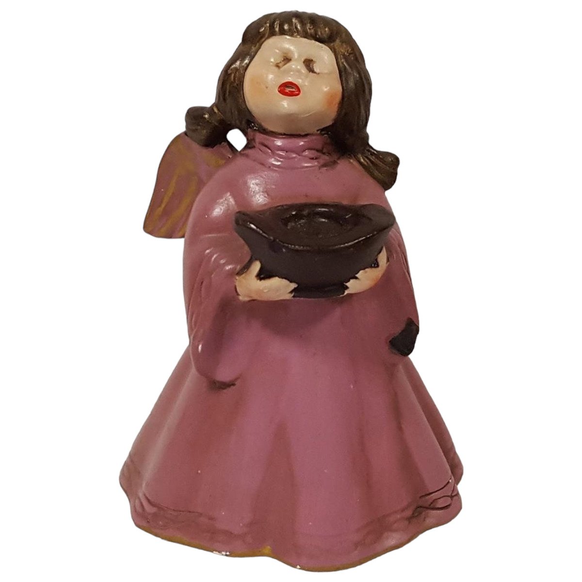 Weihnachten Singende Engel Lila Figur Kerzenhalter Keramik H 15,5 cm