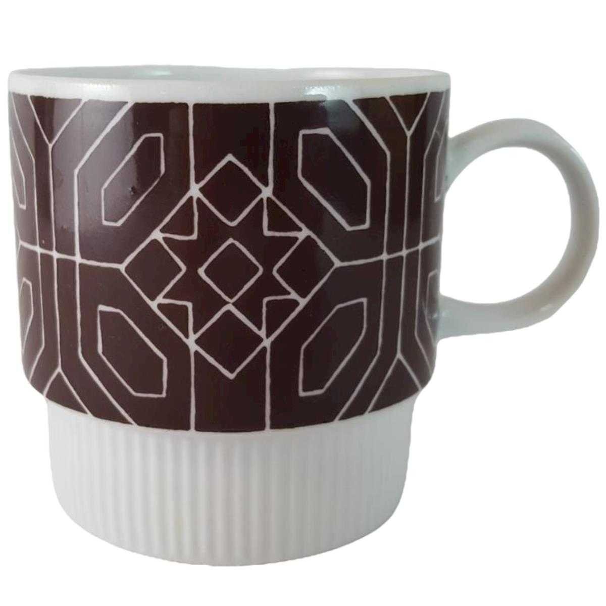 gerillt Kaffeetasse Tasse Melitta Alte Formen weiß braun Vintage gebraucht - akzeptabel