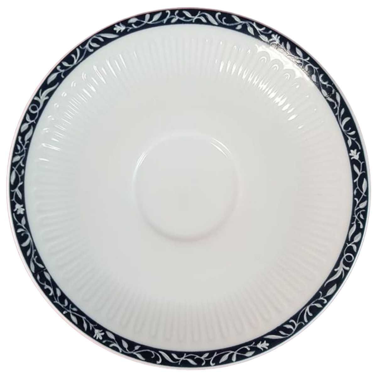 Untertasse für Kaffee 15 cm Schaller Rheinpfalz blaues Band Rillenoptik Blau gebraucht - sehr gut