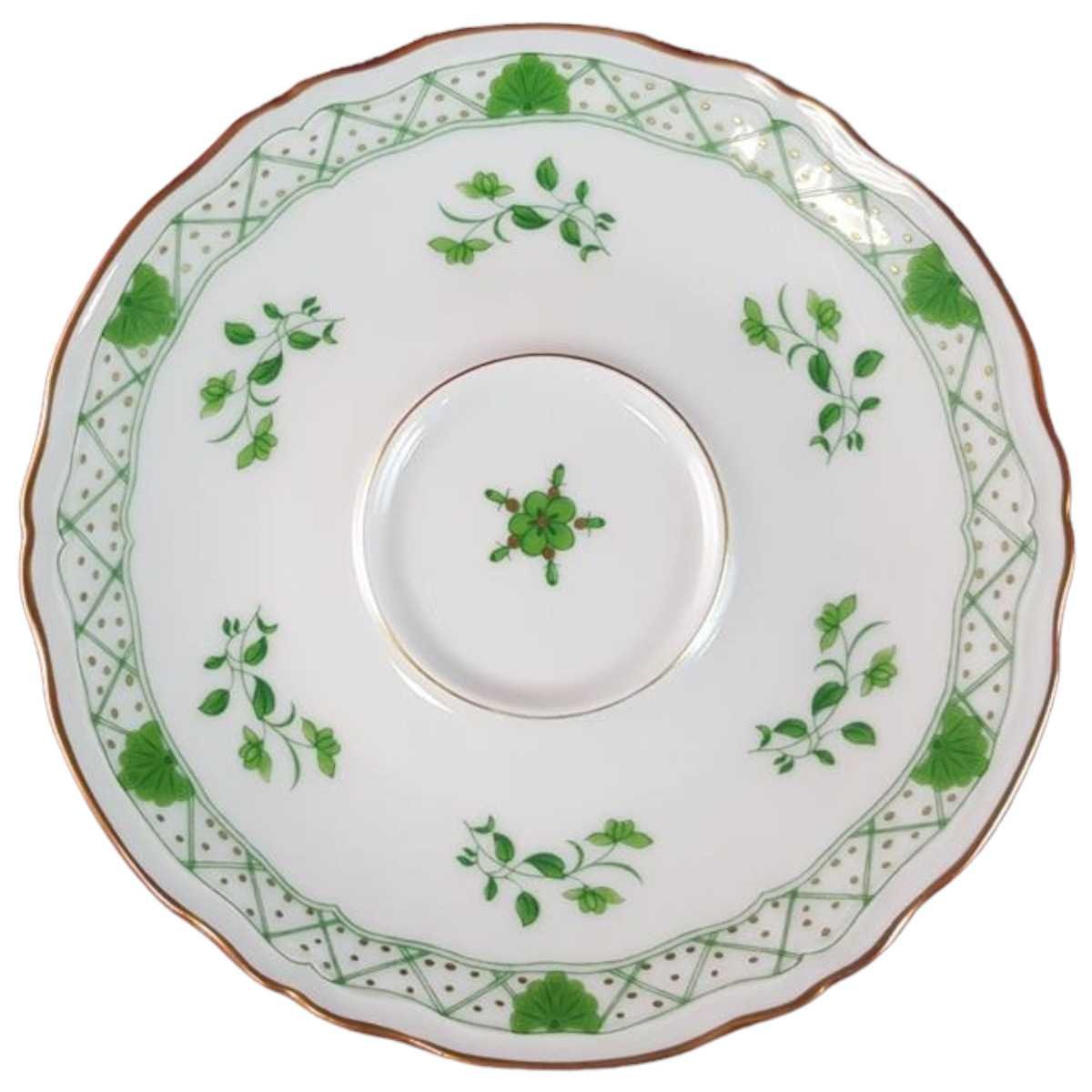 Untertasse für Kaffee 14,7 cm Raynaud & Co. Limoges Fleurie Grün gebraucht - sehr gut