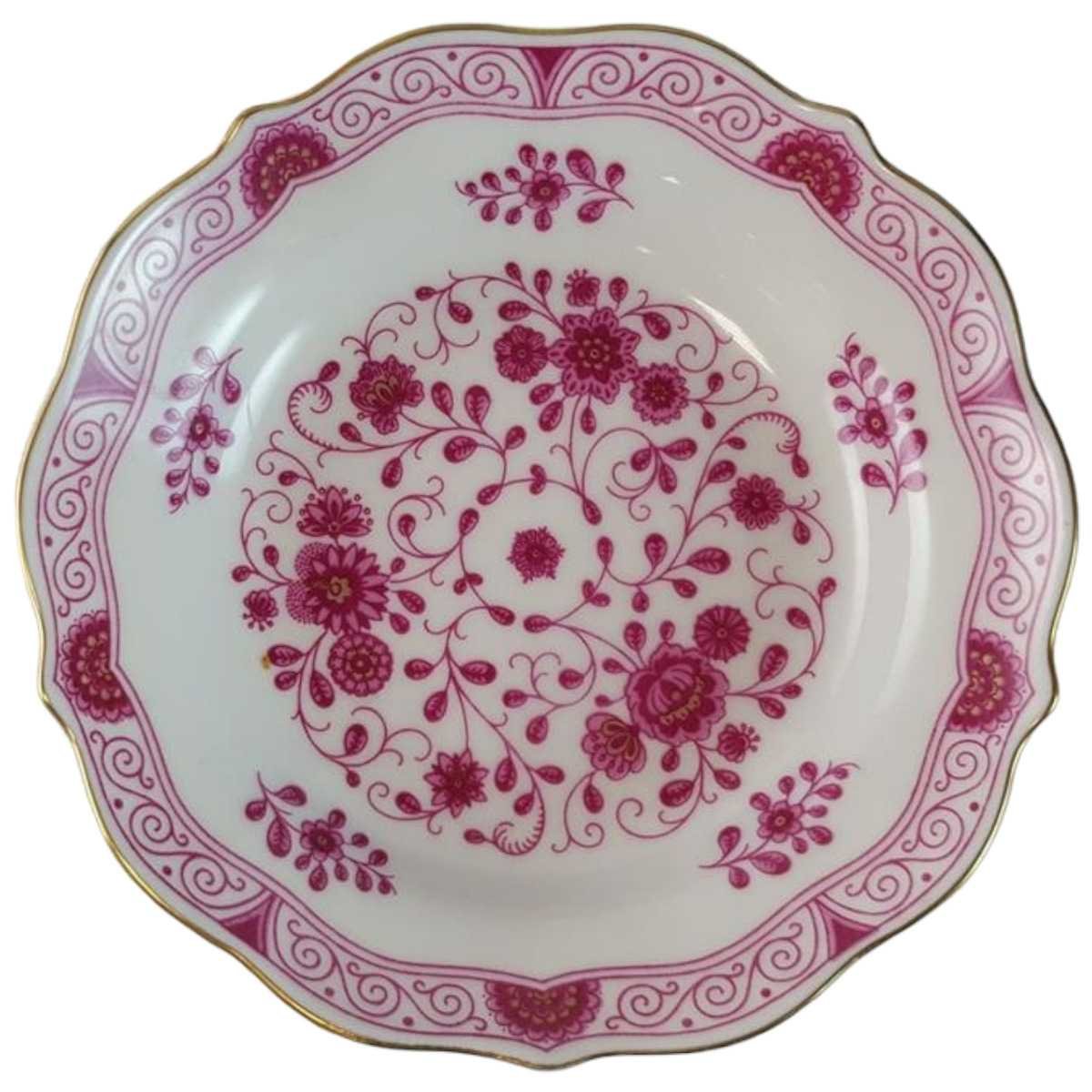 Untertasse für Kaffee 14,3 cm Lindner Porzellan Marie Luise Alte Ranke Rot gebraucht - neuwertig