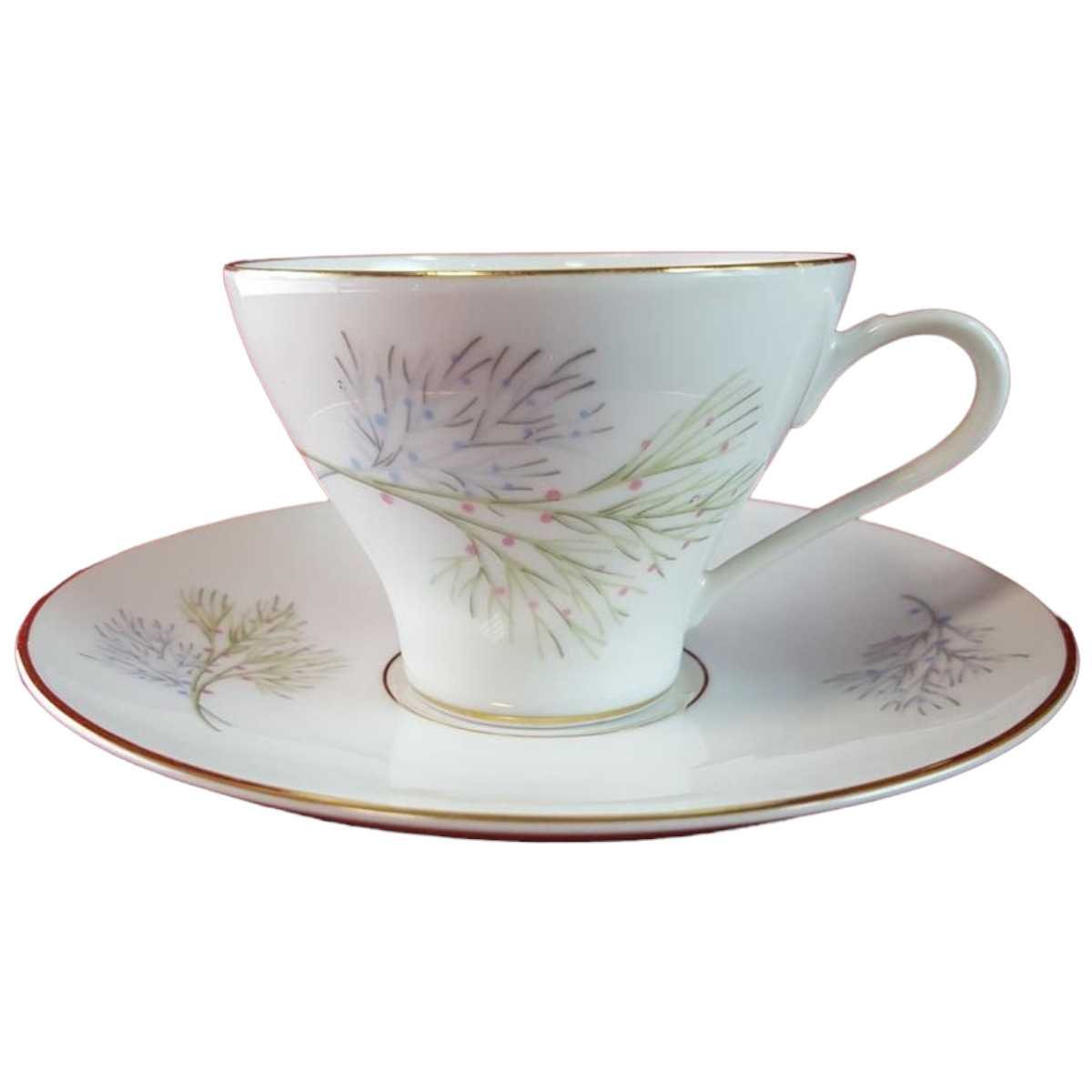 Untertasse Kaffeetasse mit Tasse & Edelstein Bavaria Wakefield Muster gebraucht - gut