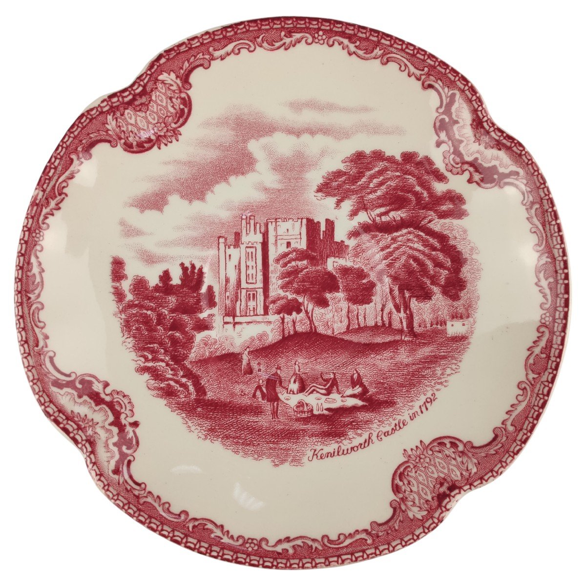 Untertasse für Tee/Kaffee 14,2 cm Johnson Bros Old Britain Castles Rot gebraucht - sehr gut