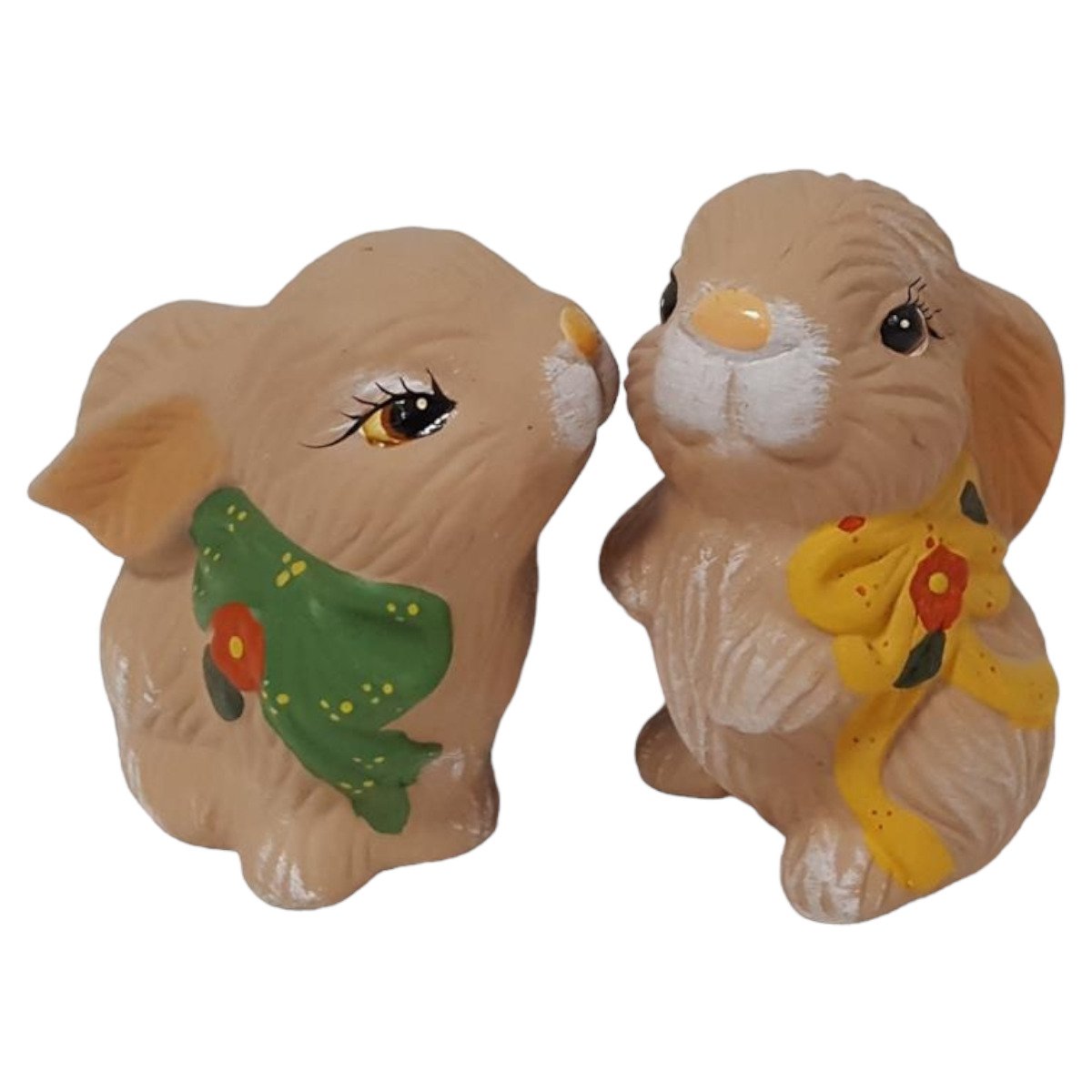 Figur Skulptur Keramik Osterhasen Deko Ostern Dekoration 2 tlg H 9,8 cm