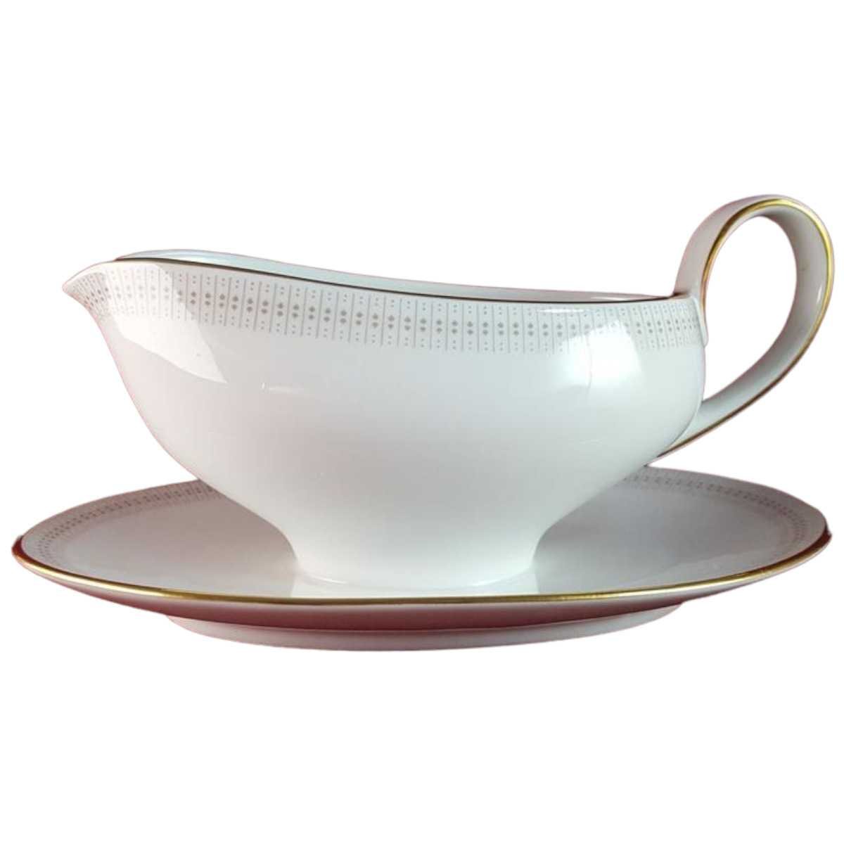 Sauciere mit Teller Goldrand 1tlg Tirschenreuth Dekor 5042 gebraucht - sehr gut