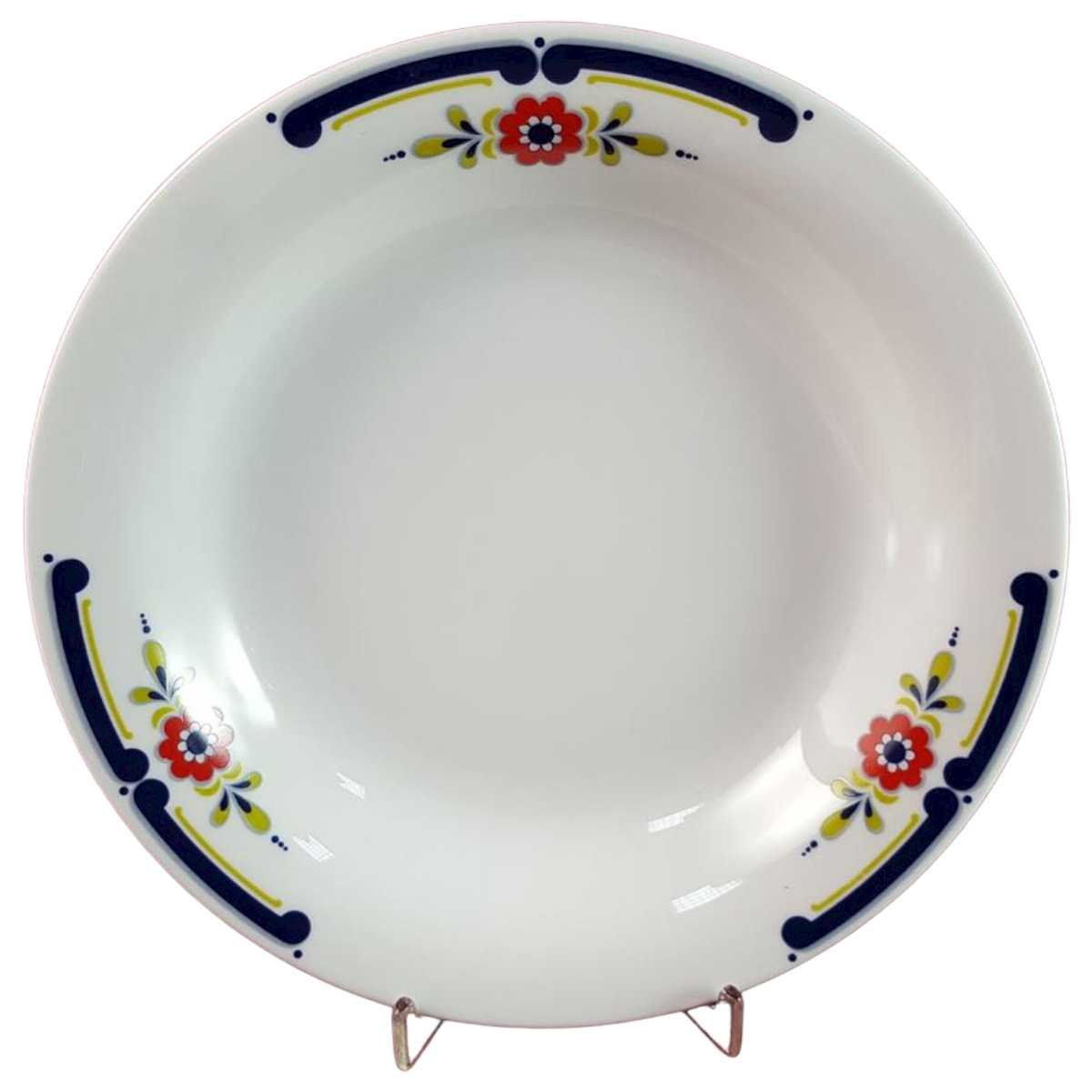 Suppenteller 22,7 cm Mitterteich Form 890 blau grün rot Blumendekor Blumen gebraucht - akzeptabel