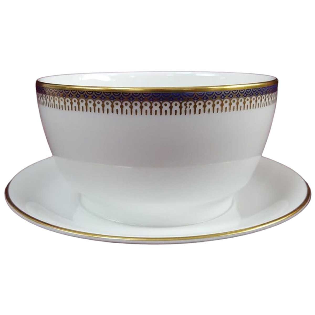 Sauciere mit Teller Seltmann Weiden Vohenstrauß Form 6397 Kobaltblau Gold Blau gebraucht - gut