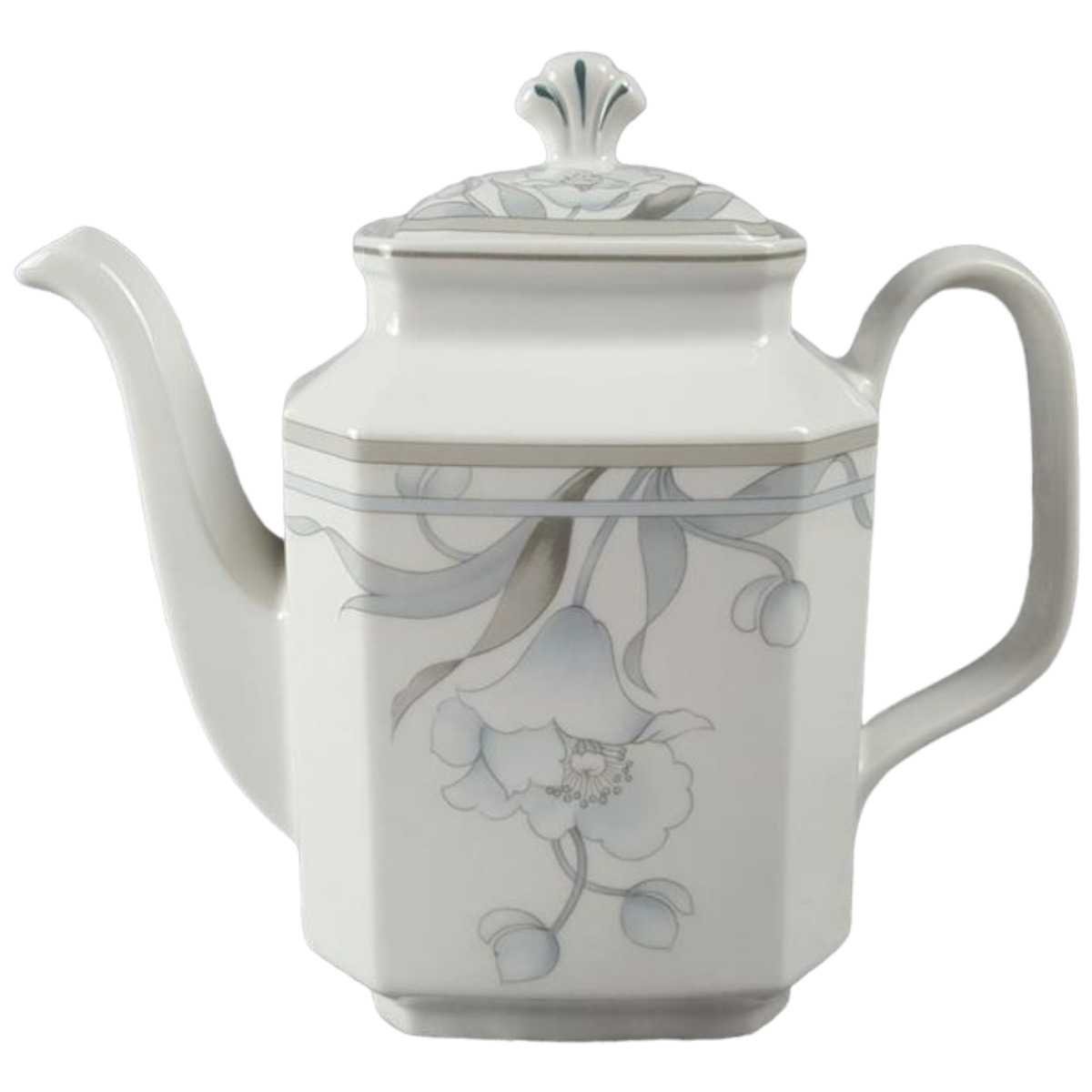 Kaffeekanne Kanne 1,5 L Arabella Atelier Blumendekor blau grau Blumen gebraucht - gut