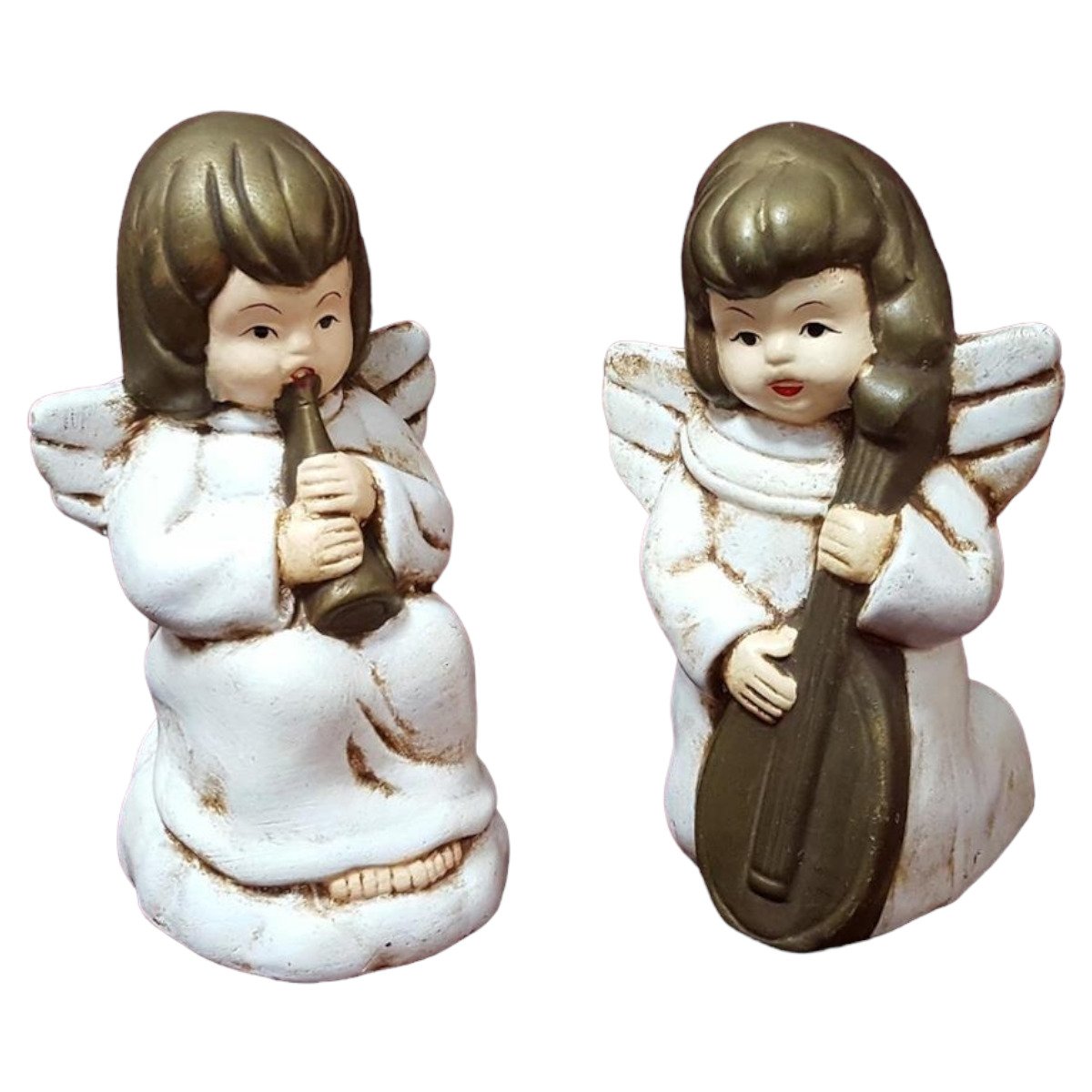 2er Set Keramik Dekofiguren Engel Weihnachtsdeko