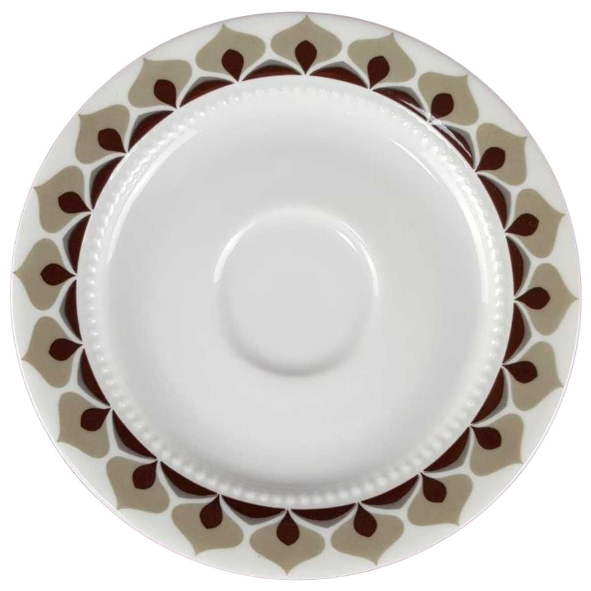 Untertasse für Kaffee 14,5 cm Eschenbach Venedig Perlrand Braun Grau gebraucht - gut