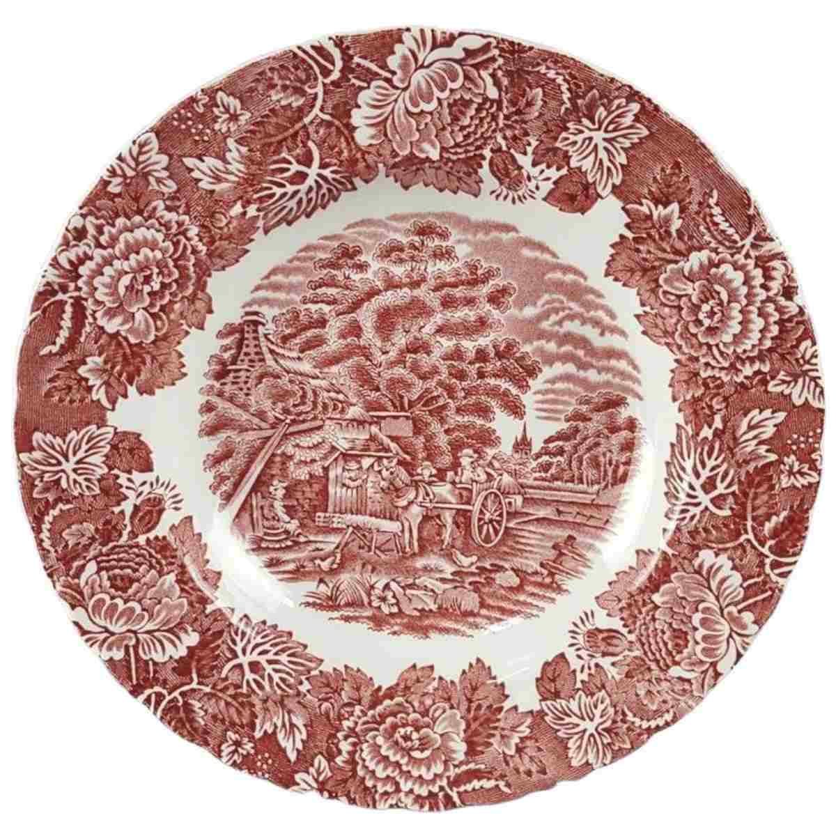 Suppenteller 23 cm Wood & Sons England English Scenery Rot gebraucht - neuwertig