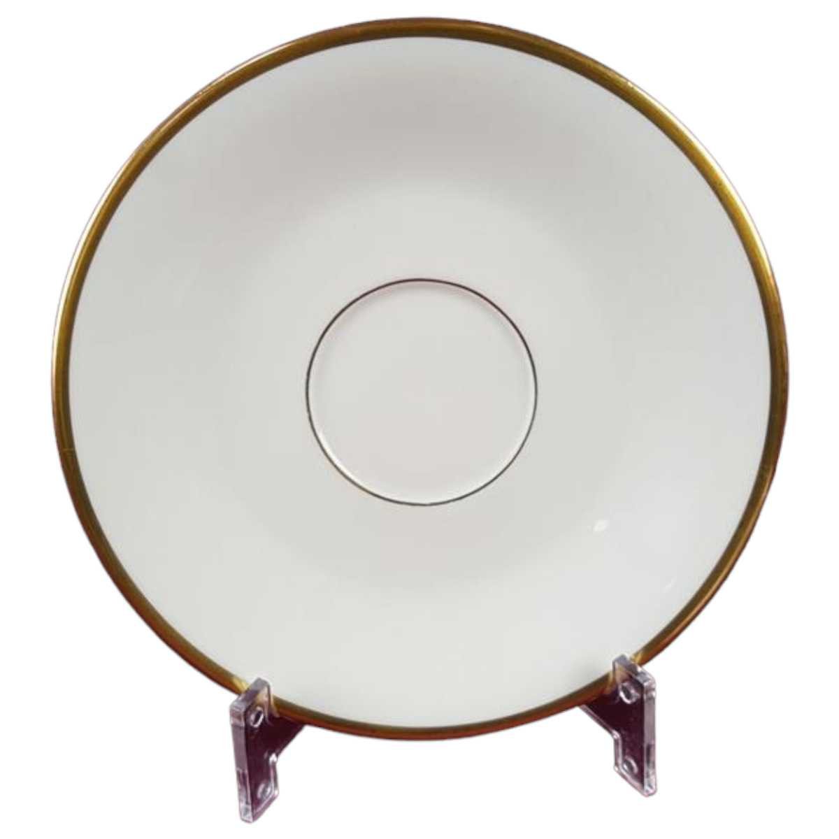 Untertasse für Tee Goldrand 15,2 cm Rhenania Duisdorf Elfenbein mit 4mm gebraucht - gut