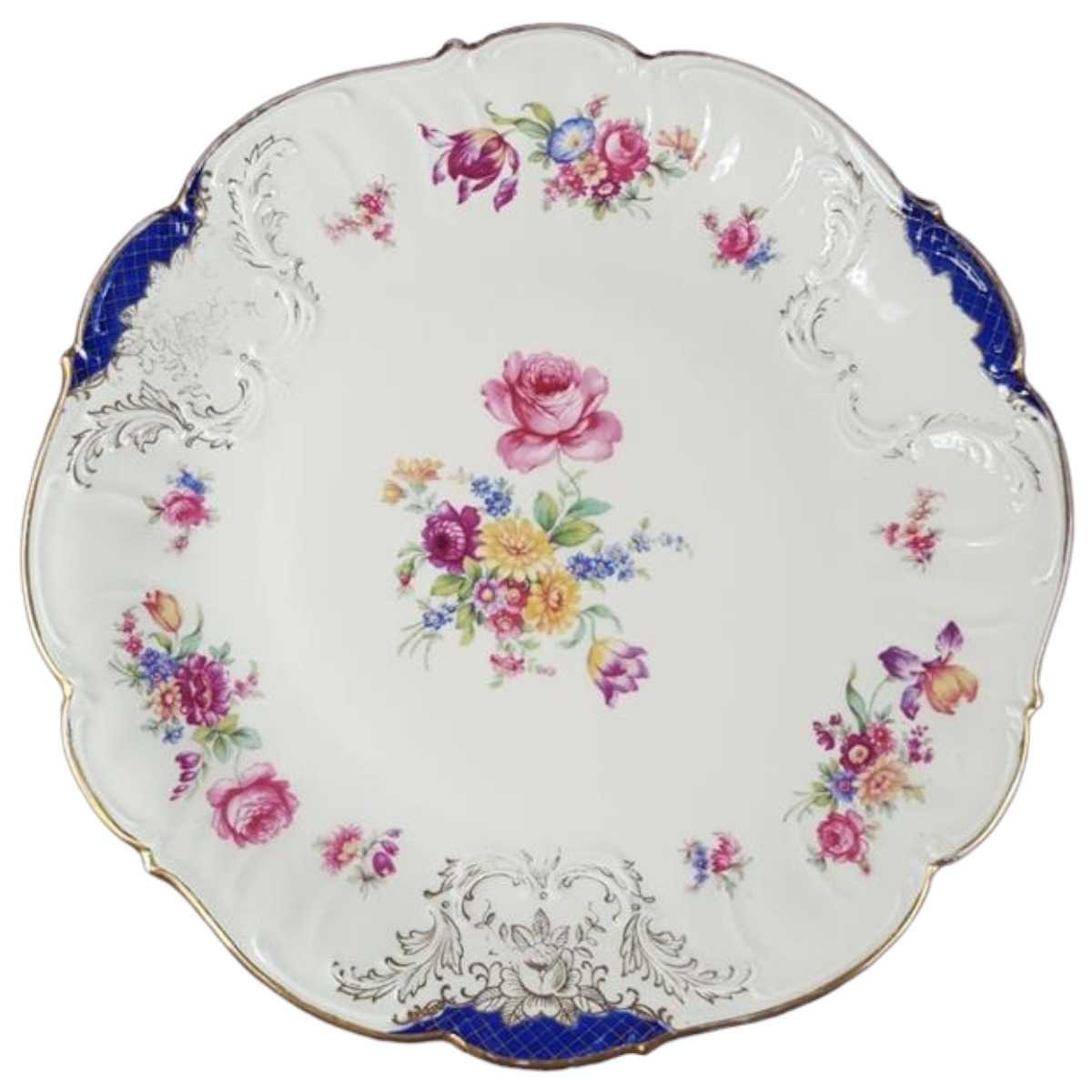 Servierplatte Servierteller Prunkteller Winterling Blumen Bavaria gebraucht - akzeptabel