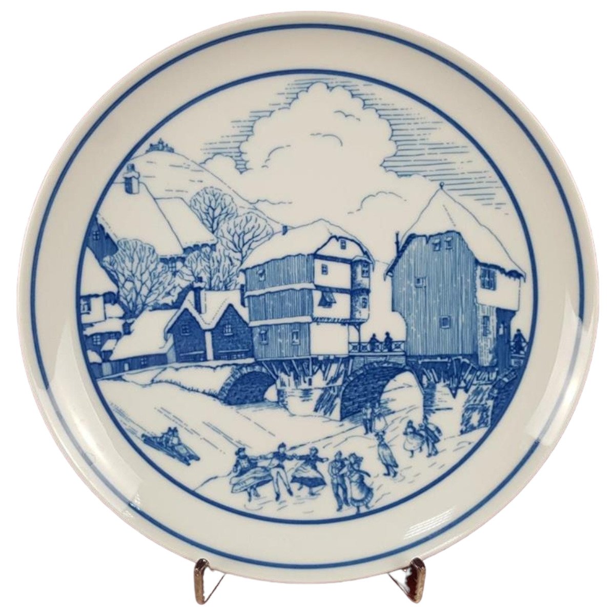 Teller 19,8 cm Hutschenreuther Wintermotiv 4 gebraucht - sehr gut