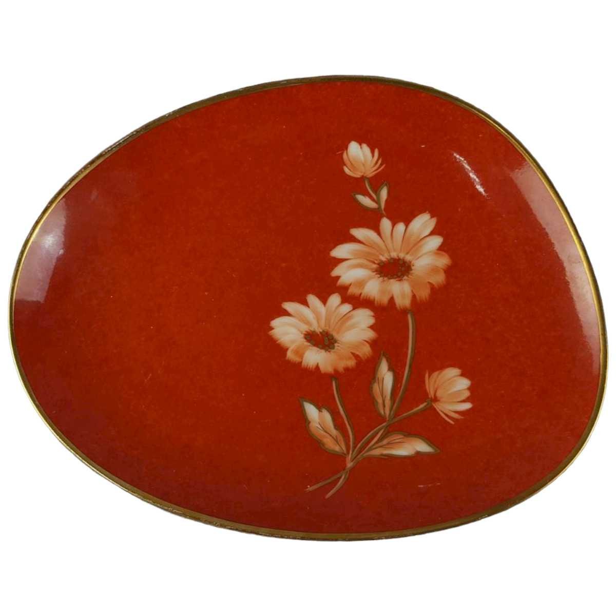 Konfektschale Konfektteller Goldrand Tirschenreuth Blumen Bavaria gebraucht - gut