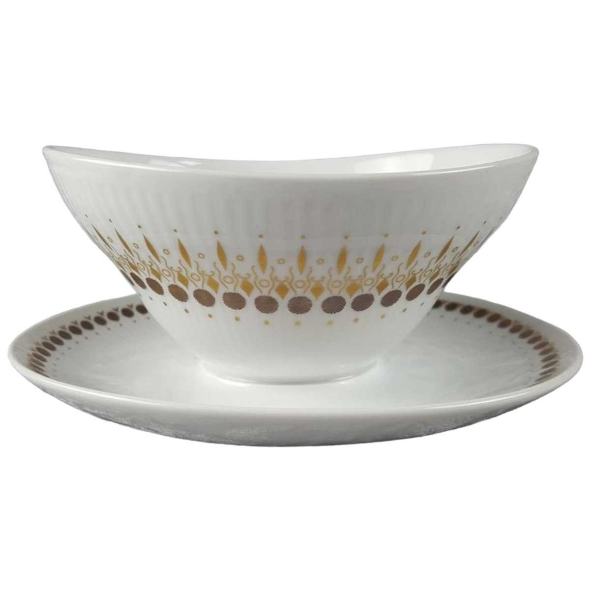 Sauciere mit Teller Golddekor 1tlg Mitterteich Form 650 Kreise gebraucht - akzeptabel