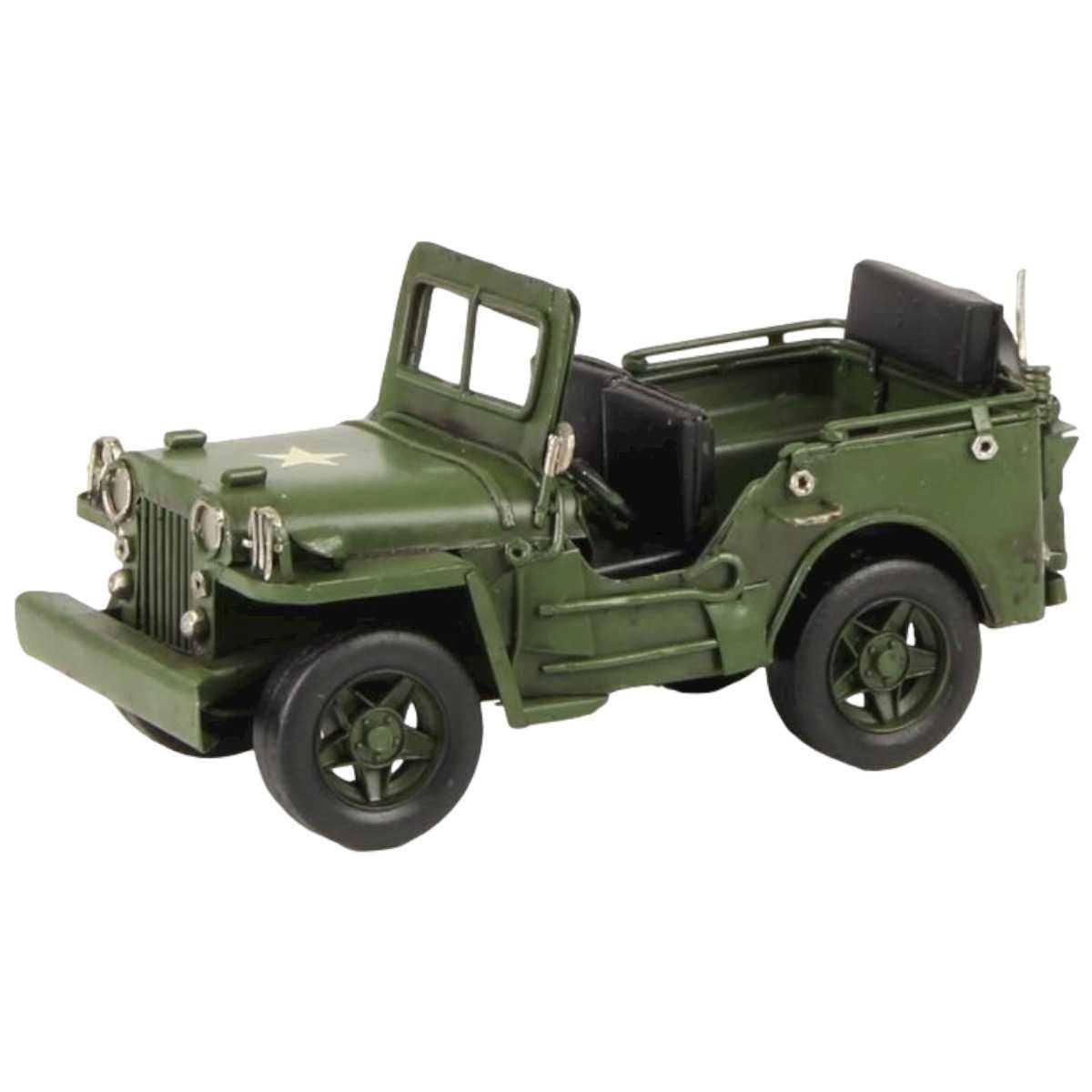 Blechmodell Blechauto Oldtimer Militär Armee Geländewagen 8,2x8,5x16,6 cm