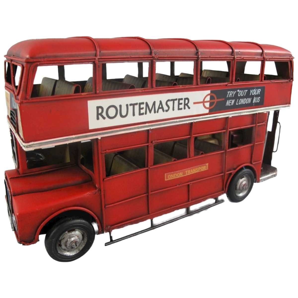 Blechmodell Blechauto Modellauto Nutzfarzeug Autobus Doppeldecker