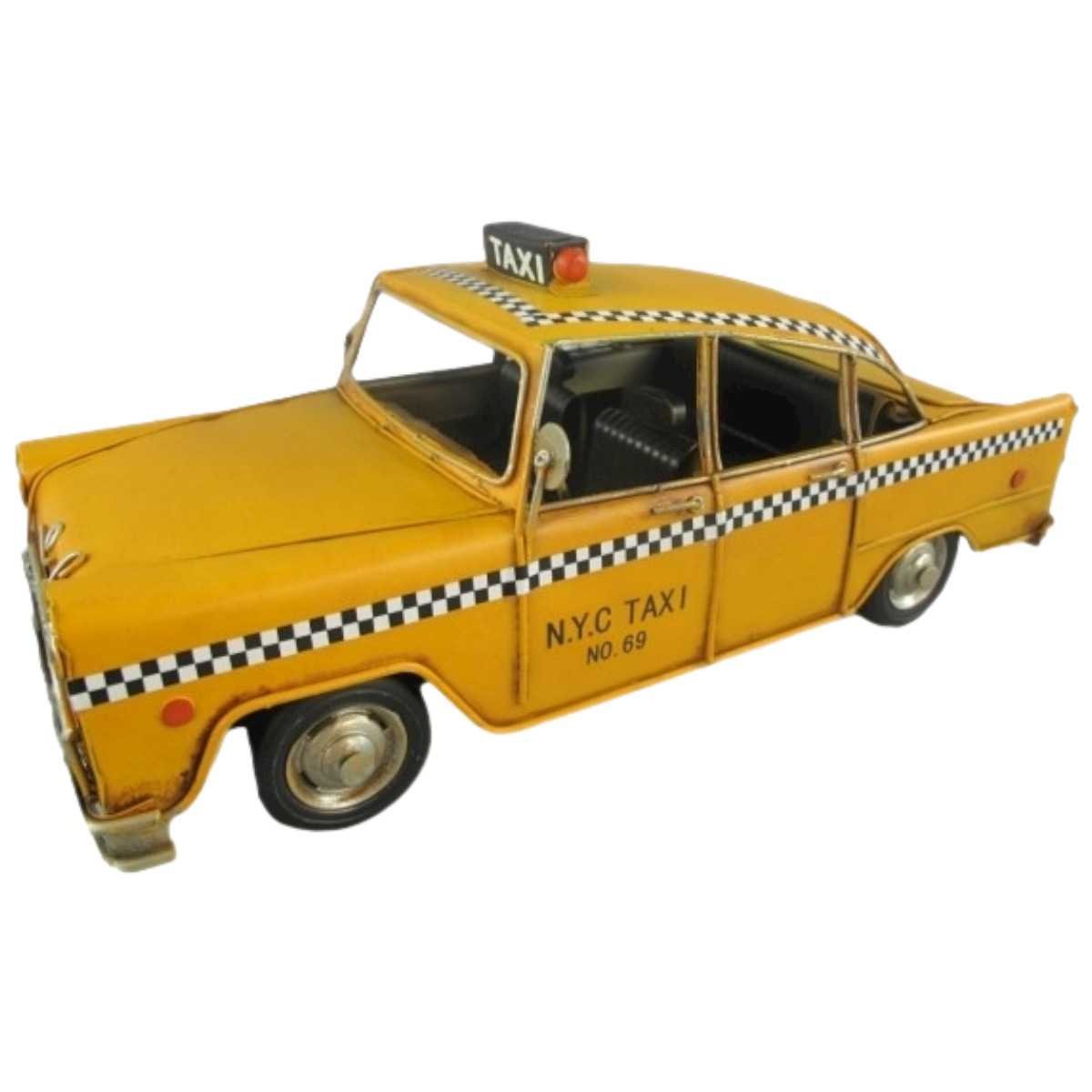 Blechmodell Blechauto Modellauto Oldtimer Taxi Gelb