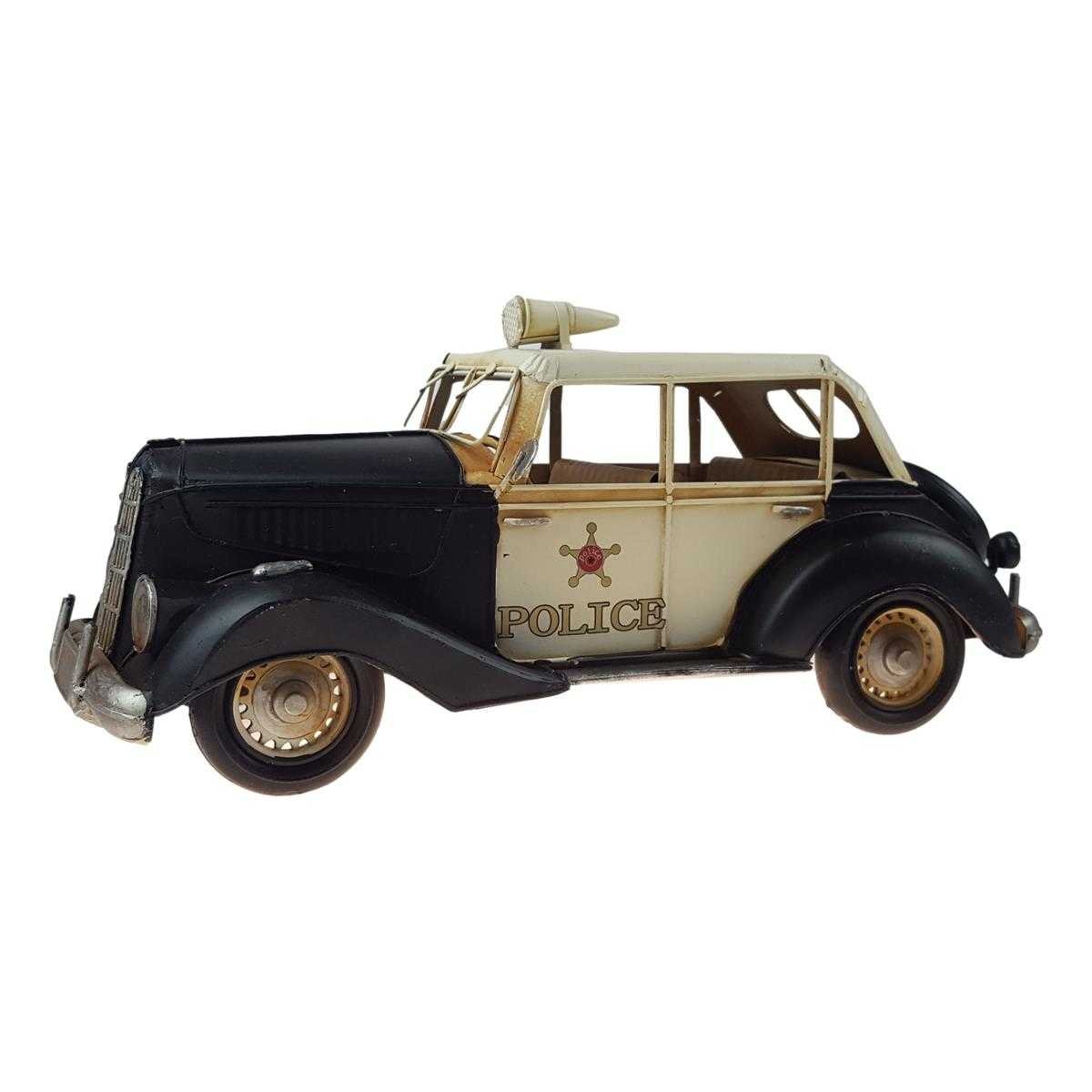 Blechmodell Blechauto Modellauto Polizeiwagen Schwarz-weiß