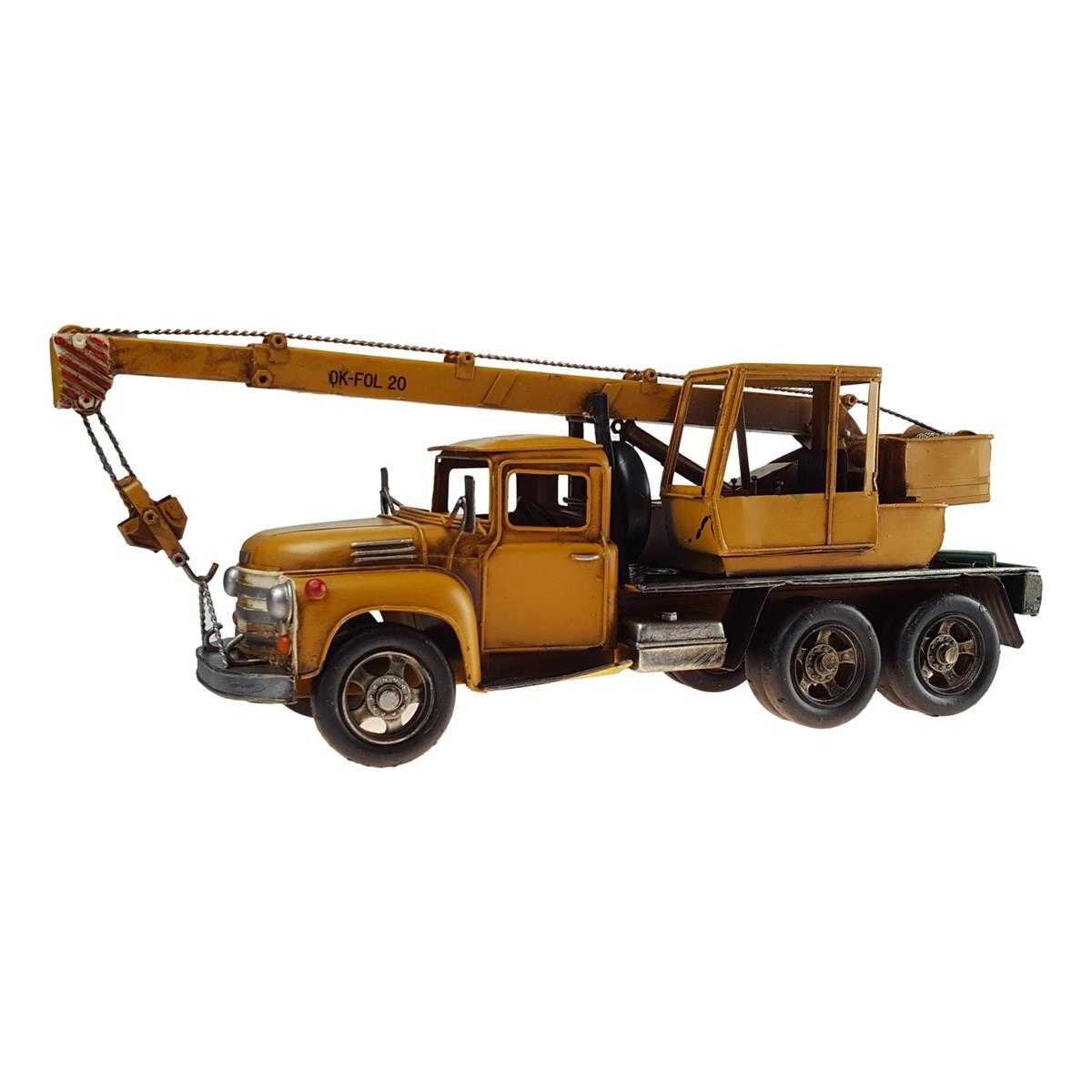 Blechmodell Blechauto Modellauto Nutzfahrzeug mobiler Kranwagen Eisen Antik-Stil