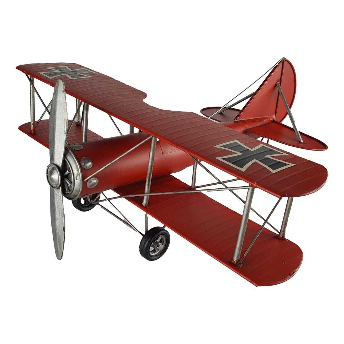 Blechmodell Blechflugzeug Modellflugzeug Doppeldecker Flugzeug Eisen Antik-Stil