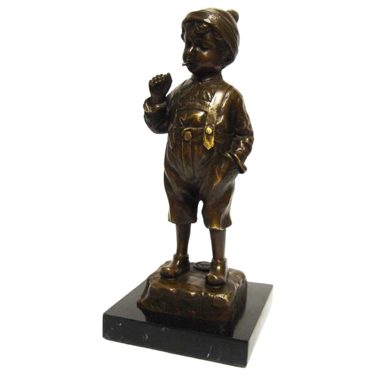 Bronzeskulptur Bronzefigur Junge Kind Stehend Antik-Stil