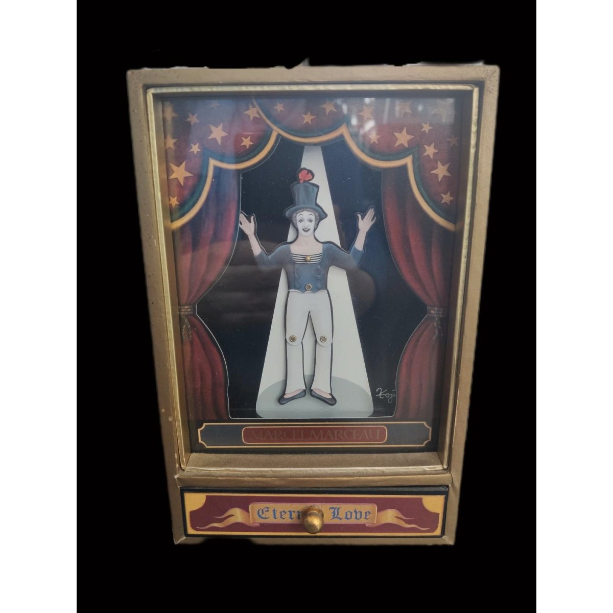 Koji Murai Musical Box Marcel Marceau Spieluhr mit Schublade 1987