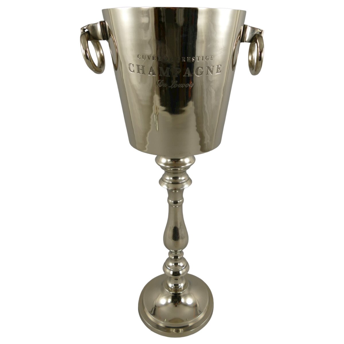 Weinkühler Sektkühler Aluminium Vernickelt H 66x32 cm