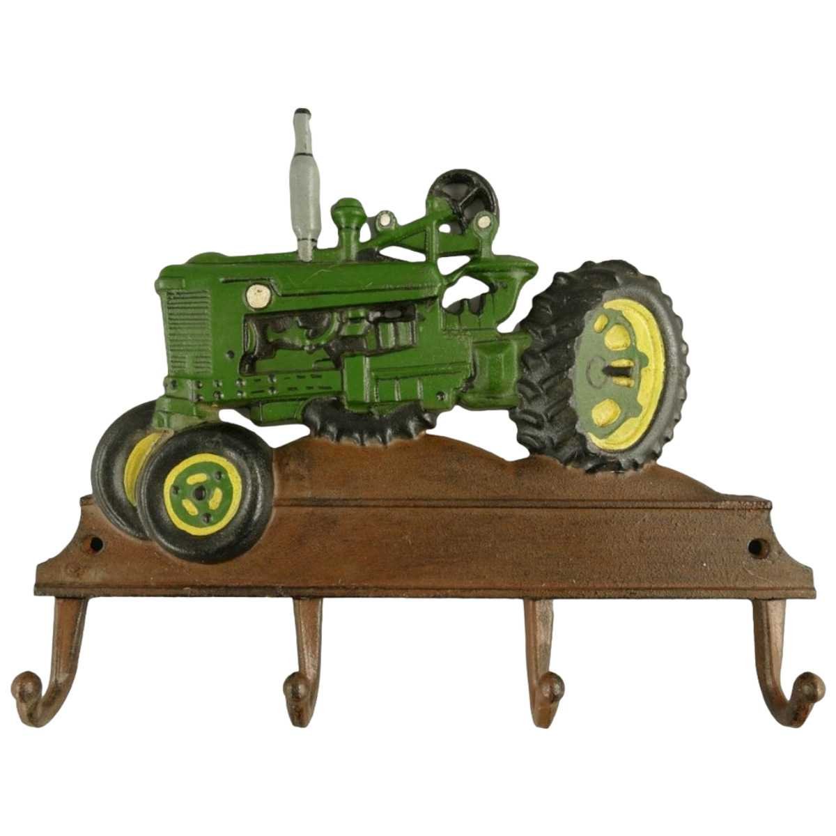 Garderobenhaken Kleiderhaken Wandhaken Traktor grün L 35x28 cm Gusseisen