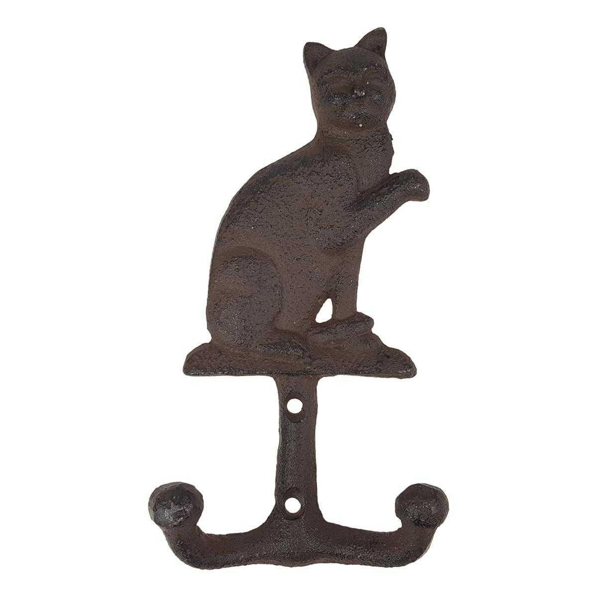 Garderobenhaken Kleiderhaken Wandhaken Mantelhaken Gusseisen Rustikal - Katze