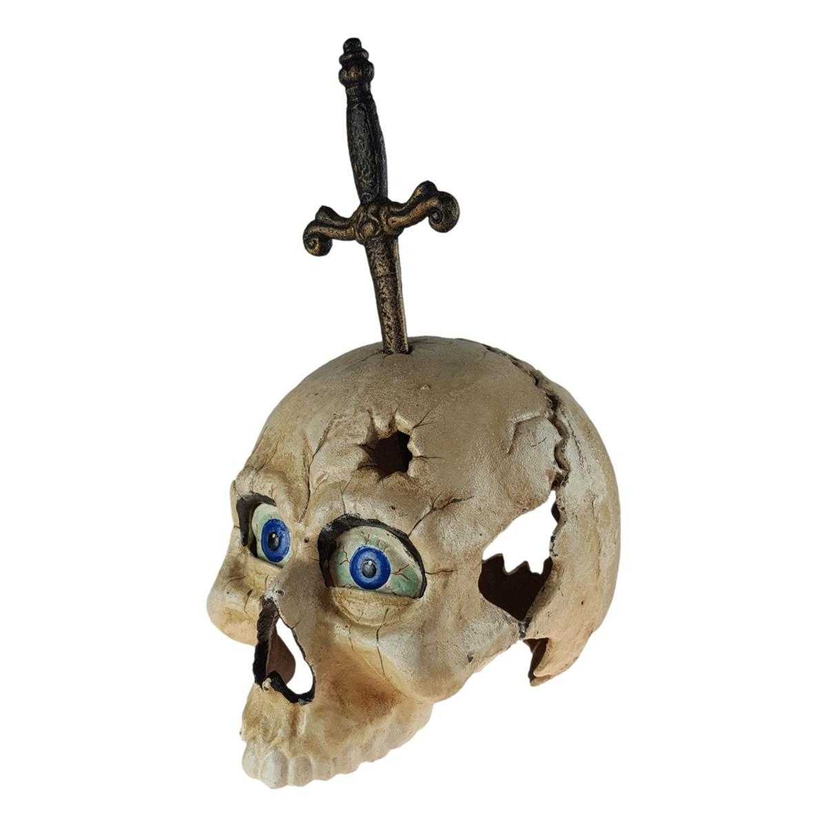 Skulptur Figur Gusseisen Totenkopf Gothic Halloween