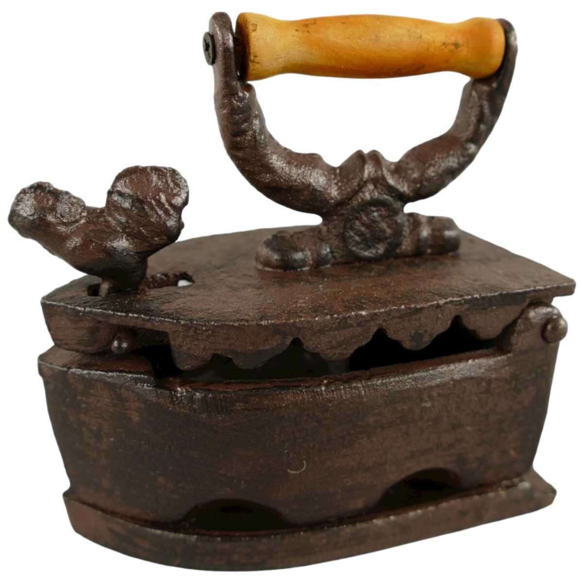 Skulptur Figur Eisen Bügeleisen Braun rustikal