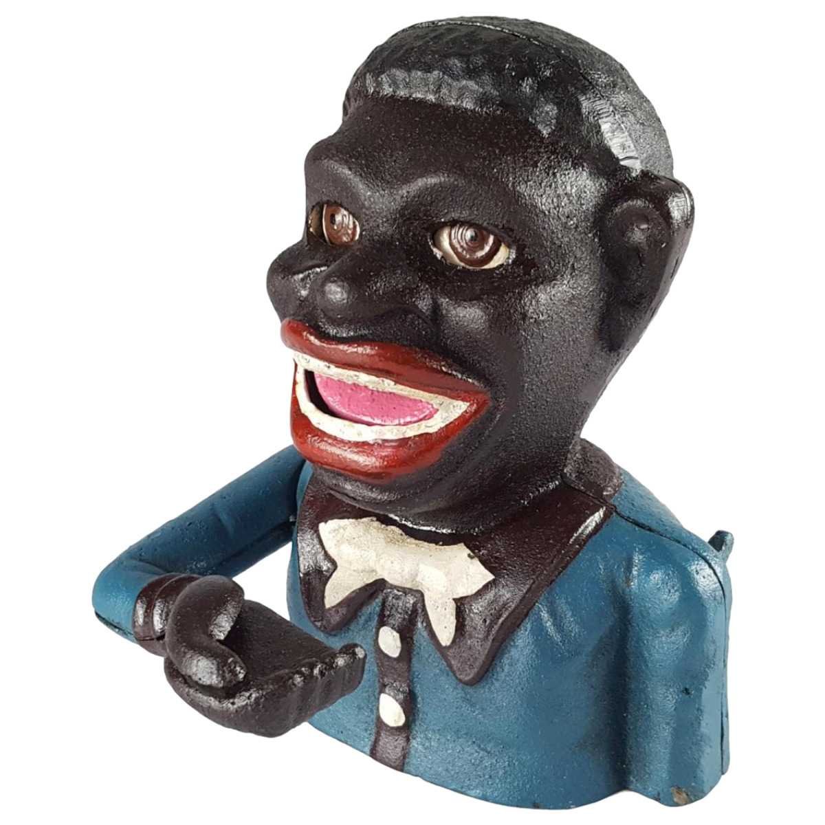 Spardose Geldbank Skulptur Gusseisen Lustig Spaß H 17 cm