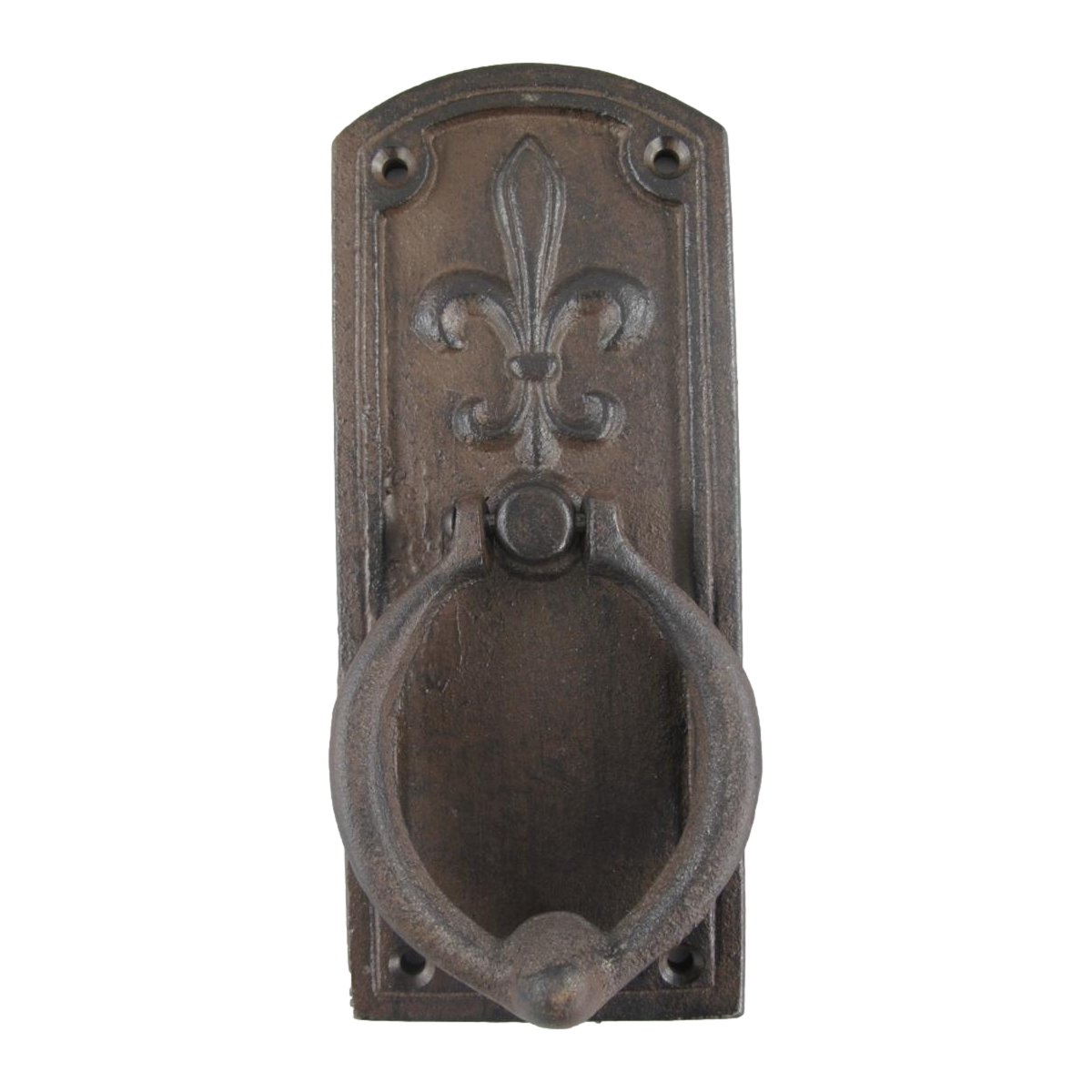 Gusseisen Türklopfer Ring rustikal braun H 20 cm