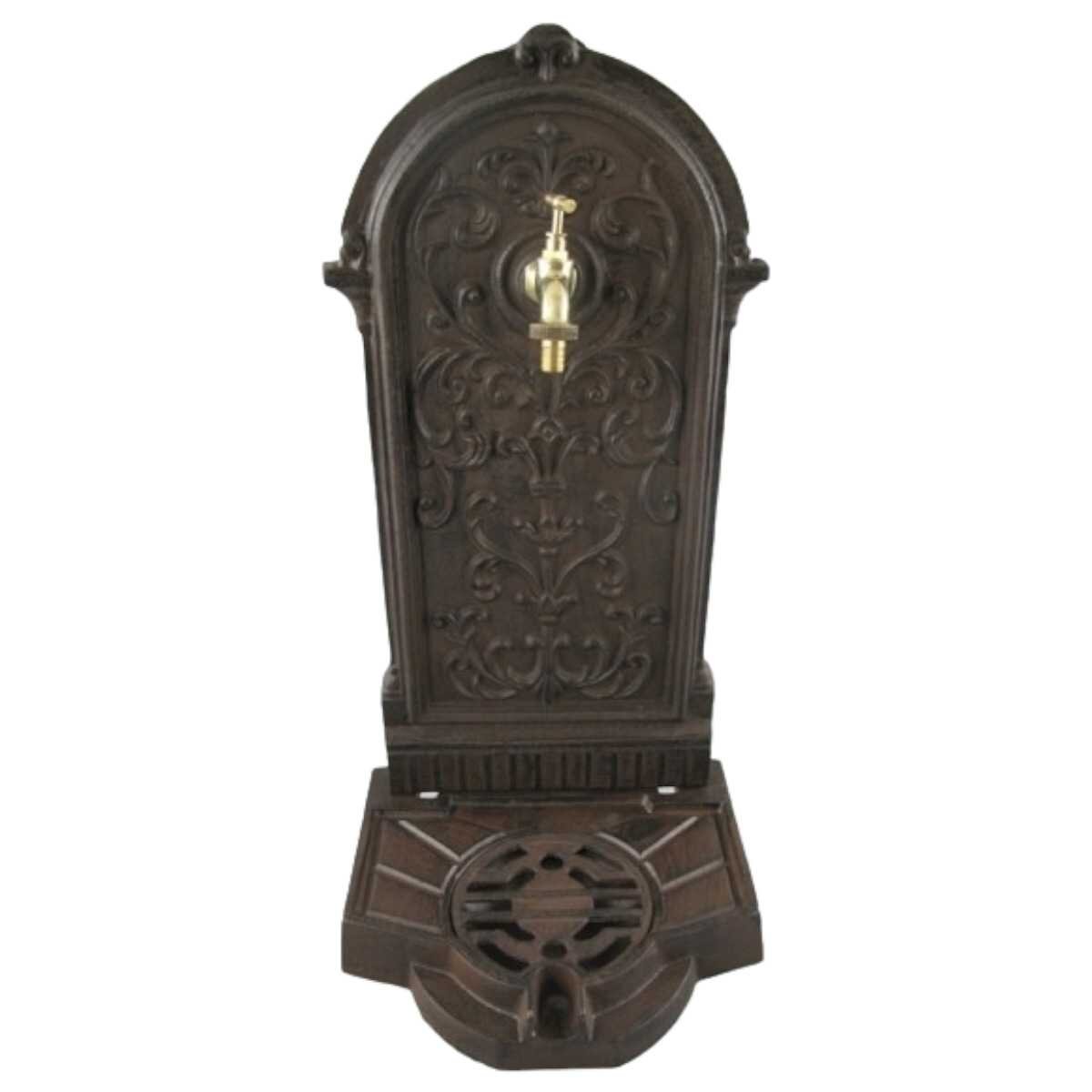 Standbrunnen Wassersäule Gartenbrunnen Zapfstelle Gusseisen Braun rustikal Garten