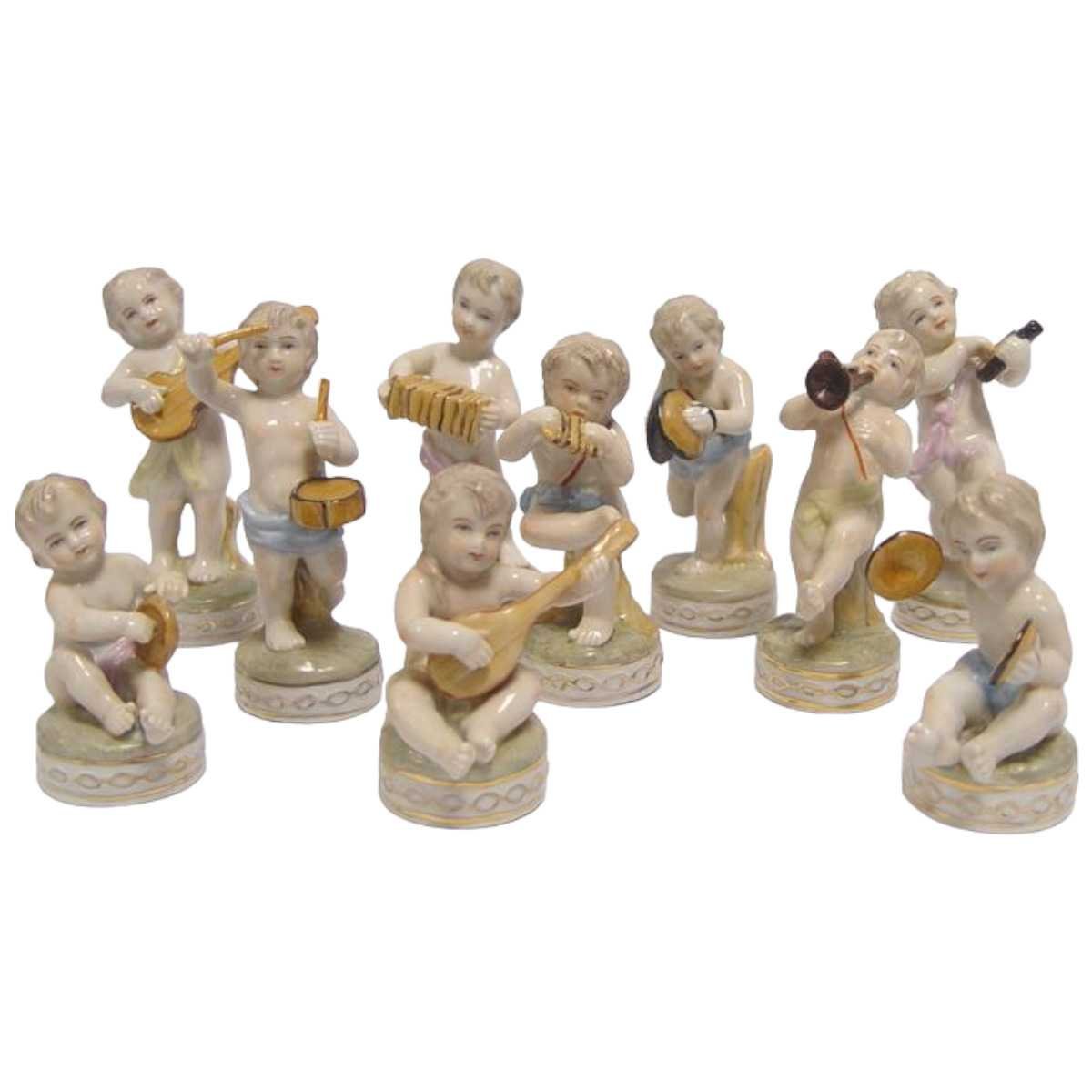 Figuren Porzellan Putti Musiker 10er Set