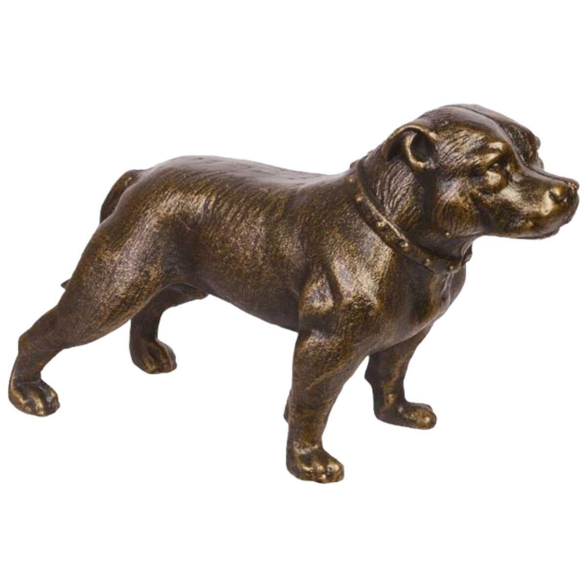 Figur Skulptur Gusseisen Hund Staffordshire Terriër L 32,9 cm