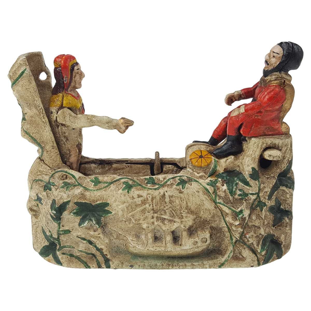 Spardose Geldbank Skulptur Gusseisen Mechanisch Worlds Fair