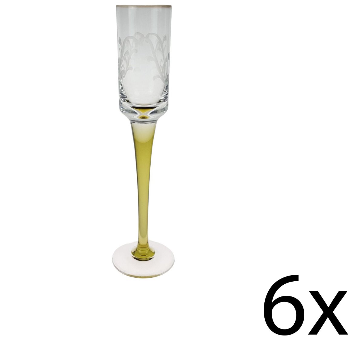 6er Set Sektglas klein grüner Stiefel Transparent gebraucht - neuwertig