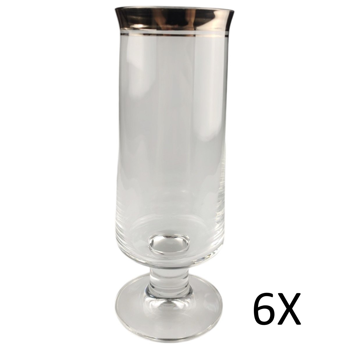 6er Set Bierglas Thomas Platinrand Transparent Germany gebraucht - akzeptabel