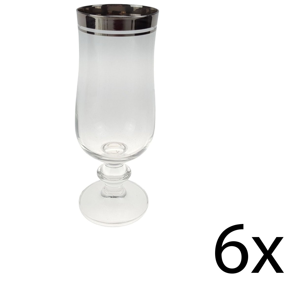 6er Set Bierglas Thomas Platinrand Transparent Germany gebraucht - sehr gut