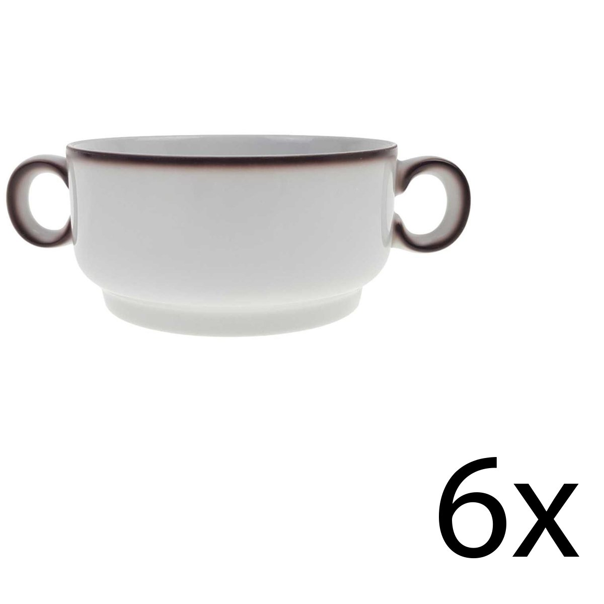 6er Set Suppentasse Suppenbecher Thomas Porzellan Scandic Shadow braun gebraucht - gut